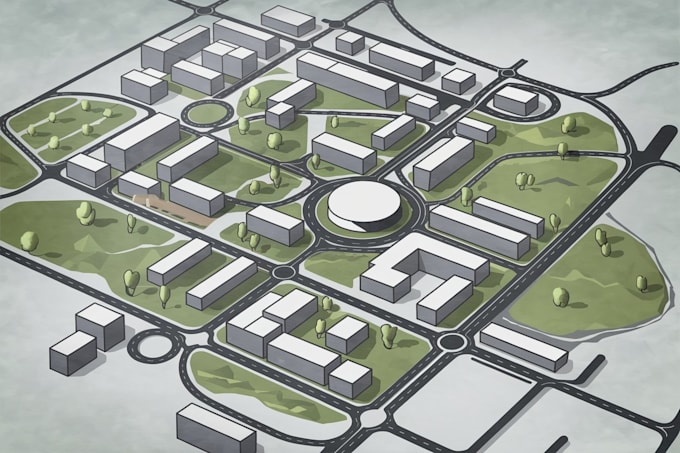 Layout Plan Map Design a map or a site plan vector illustration by Kileyittle | Fiverr