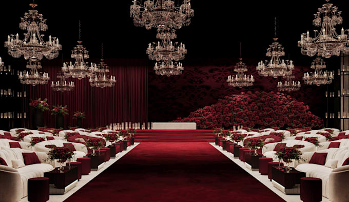 design wedding hall  design and realistic rendering service