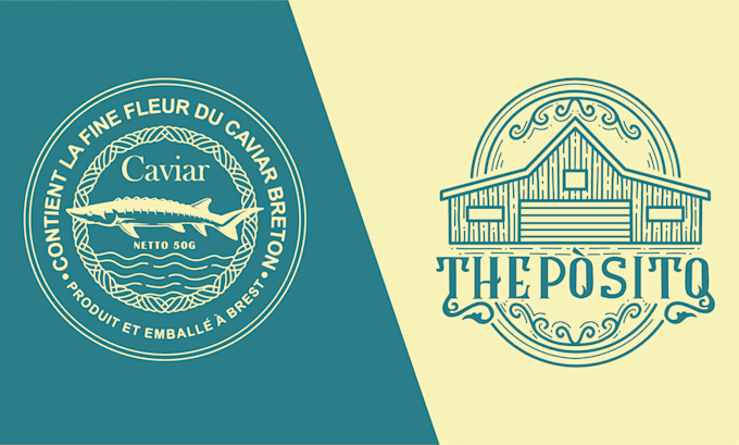 do unique vintage line art logo