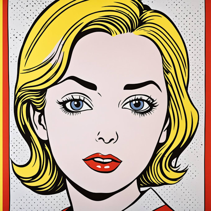 draw a retro pop art roy lichtenstein style