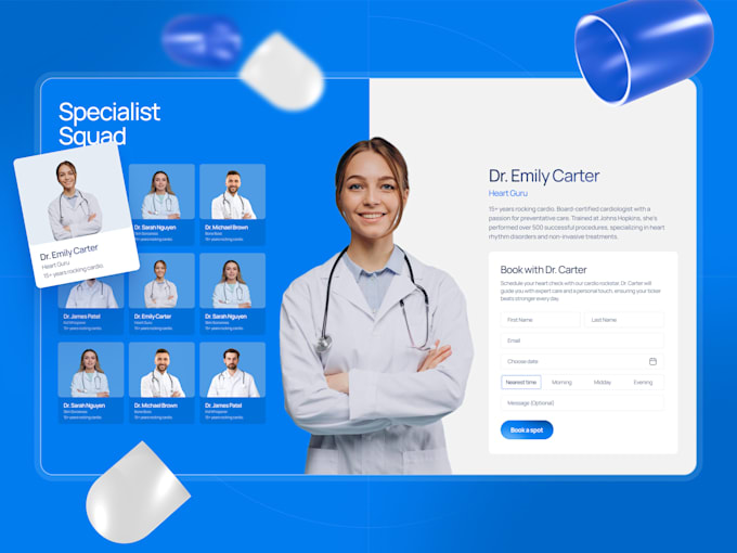 do responsive website design, mockup, landing page in figma