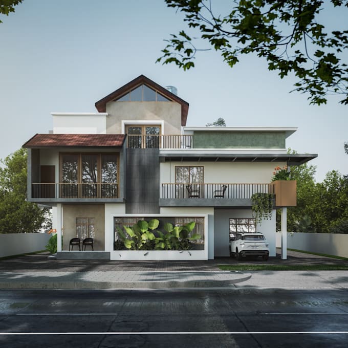 do realistic sketchup 3d exterior design and rendering