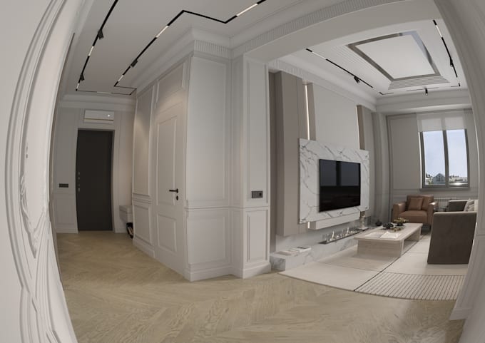 design and render realistic 3d interior spaces with modern style