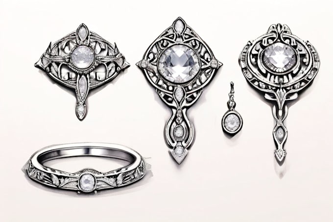 do a quick jewelry design concept sketch