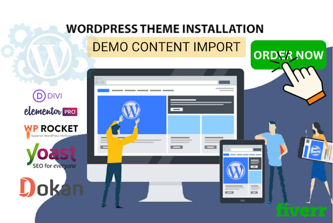 install wordpress theme and plugin, demo import fix wp issue