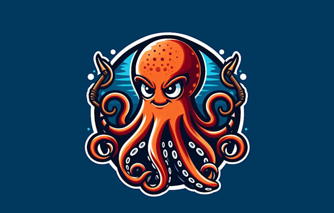 design outstanding reed octopus mascot logo with new concept