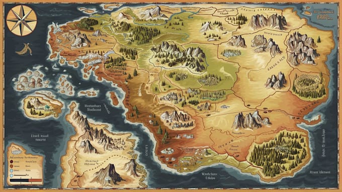 make fantasy map or any world map art for you