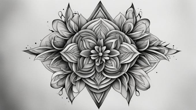 draw dotwork illustration for tattoo design