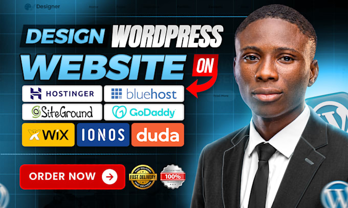 design wordpress website on hostinger bluehost godaddy siteground wix ionos duda
