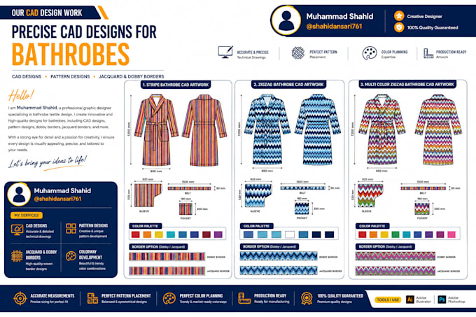 pattern dyeing services with bathrobe cad design
