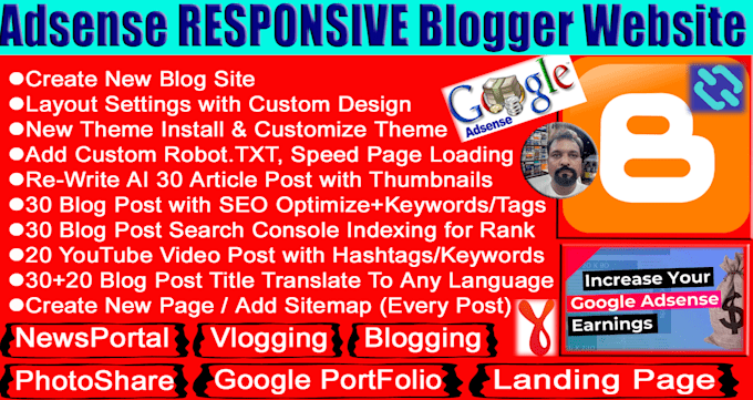 create blogspot customize website ads responsive SEO blogger