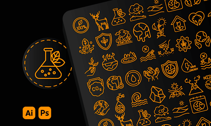 create custom hand drawn web icon set
