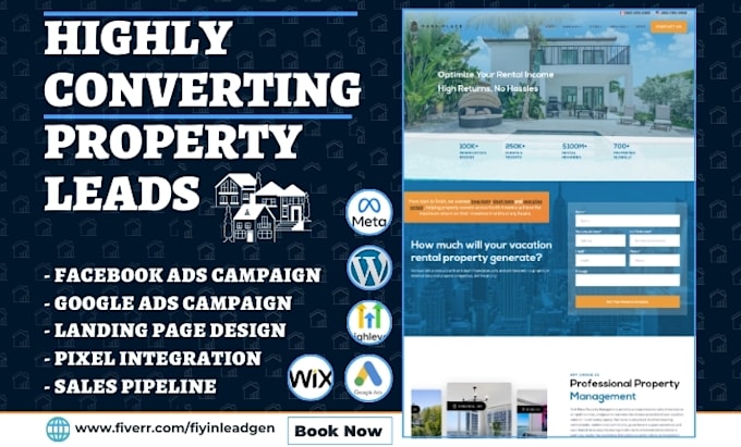 generate property management leads commercial property home buyer website funnel