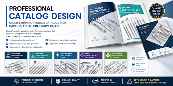 design dental instruments catalog, brochure