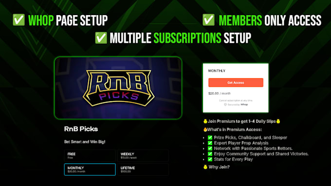 setup paid discord server with whop subscription