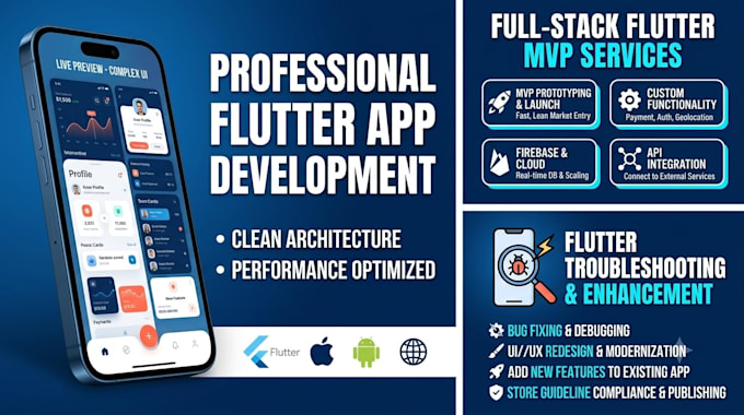 fix flutter bugs, update UI, or add features to your ios and android app