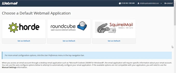 transfer webmail roundcube, horde, squirrelmail, rackspace to other clients