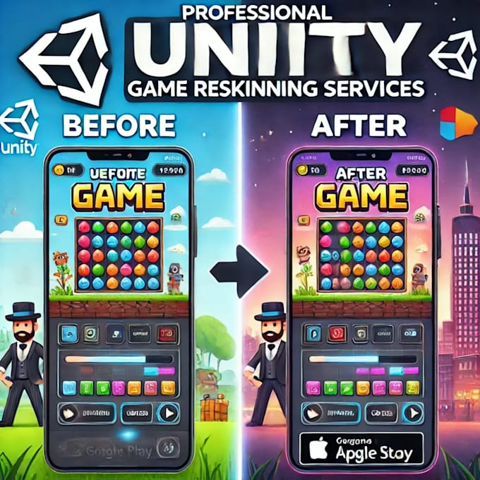 reskin unity game fast and high quality service