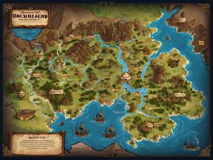 create illustrated map for your book, game, dnd campaigns