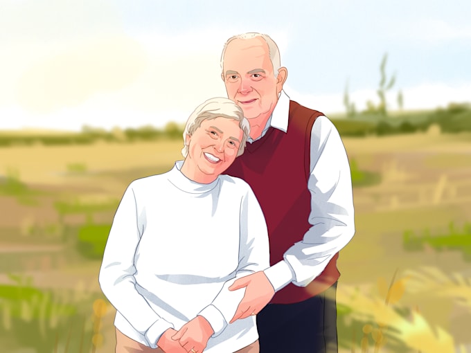 draw amazing couple illustration