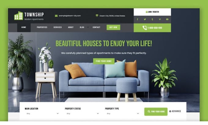 build property management website vacation rental and real estate website