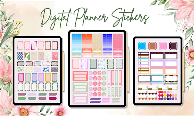 create digital stickers for digital planner, etsy,goodnotes