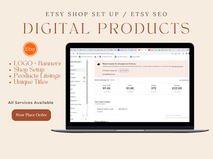 do etsy digital products, setup etsy shop, etsy store SEO