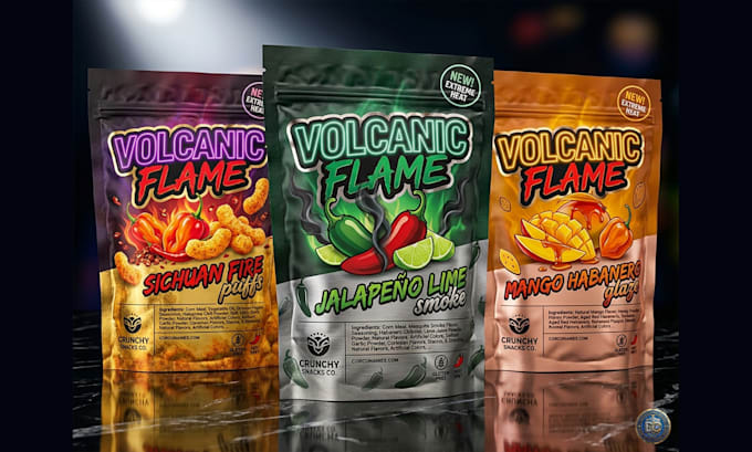 design professional food pouch packaging, mylar bag, and product label
