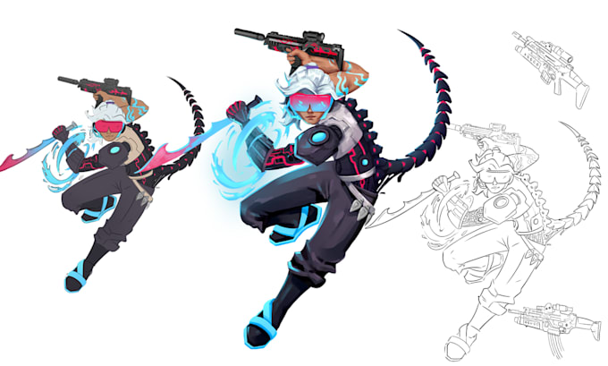 Draw sketch 2d character design and concept art for games by Shamimvah ...