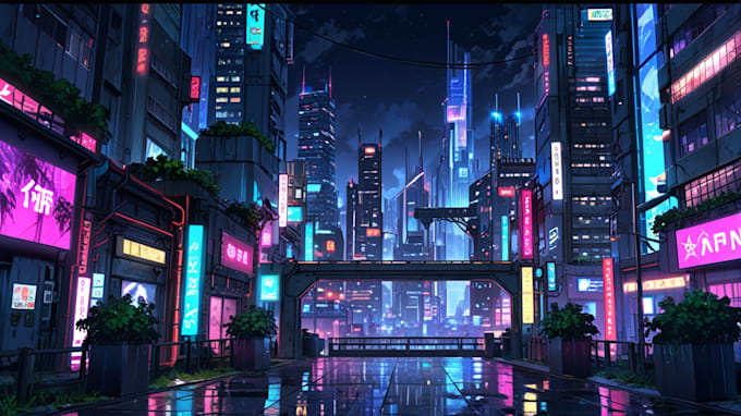 Do futuristic cyberpunk city and sci fi concept art by Graletcher | Fiverr
