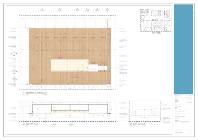 do custom kitchen technical shop drawing and 3d rendering