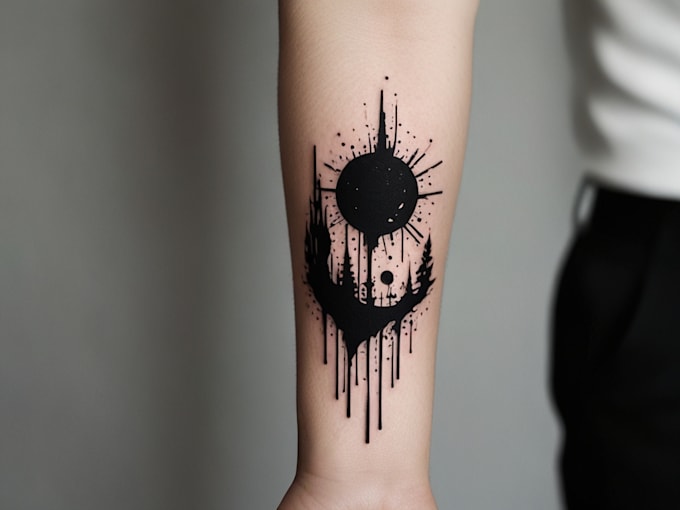 create black and white minimalist tattoo