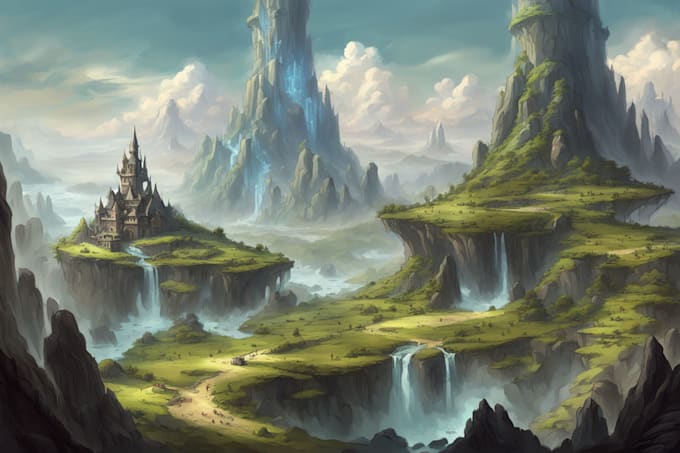 create fantasy landscape concept art