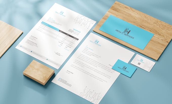 design professional invoices, letterheads and presentation folders