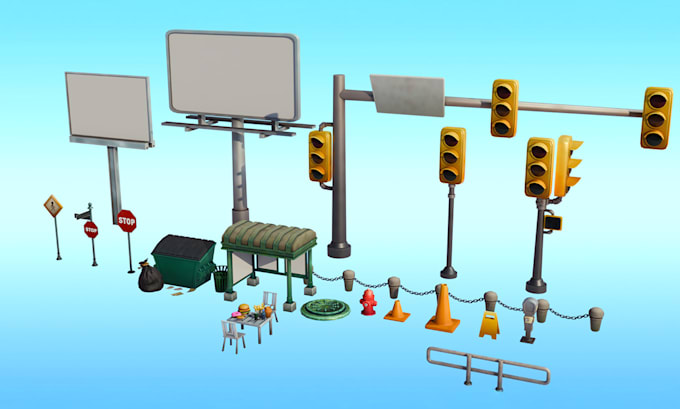 create low poly 3d models for games or animations