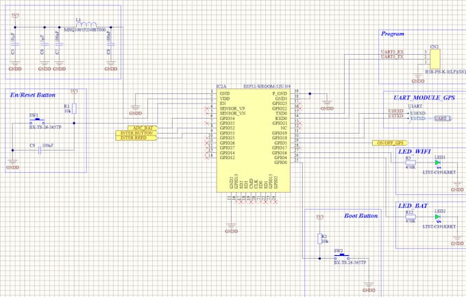pcb schematic and layout development
