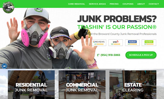 design junk removal website dumpster website cleaning website