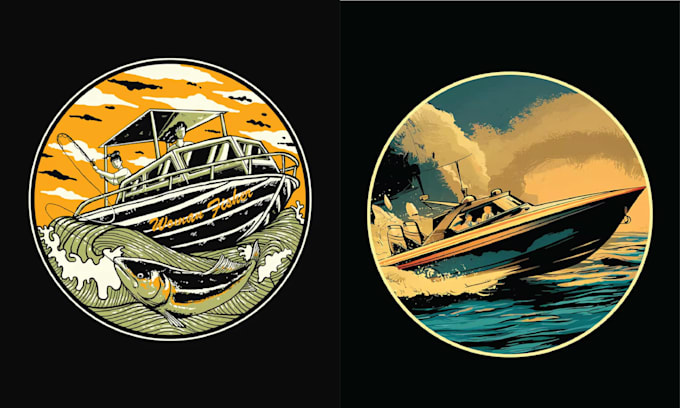 make beach surf boat and jet ski logo