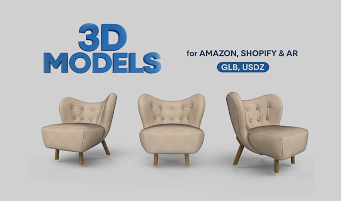 deliver glb, gltf, usdz 3d models for ar and VR