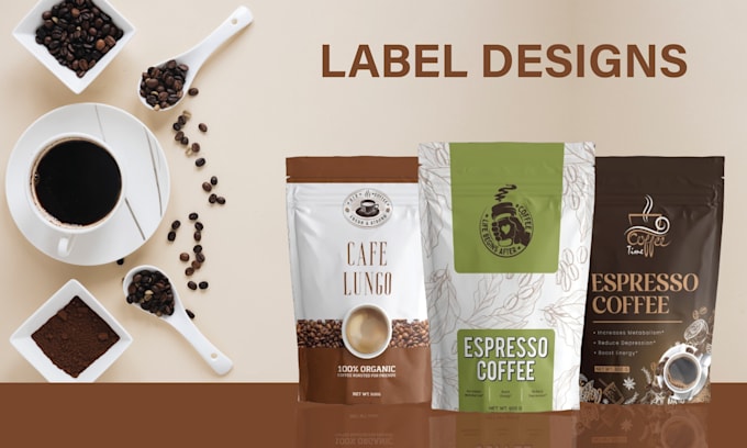 make label designs, supplement labels, and package designs