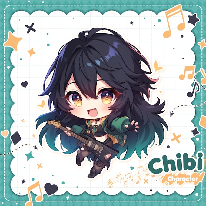 draw cute chibi character art, character for pfp fanart, sticker, kawaii