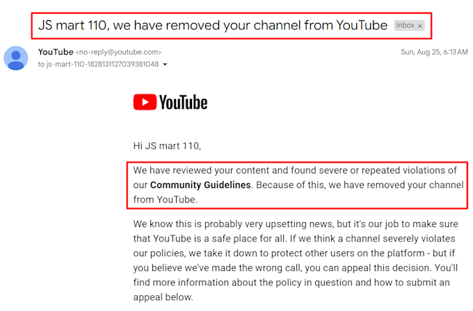 help you get back your removed youtube channel