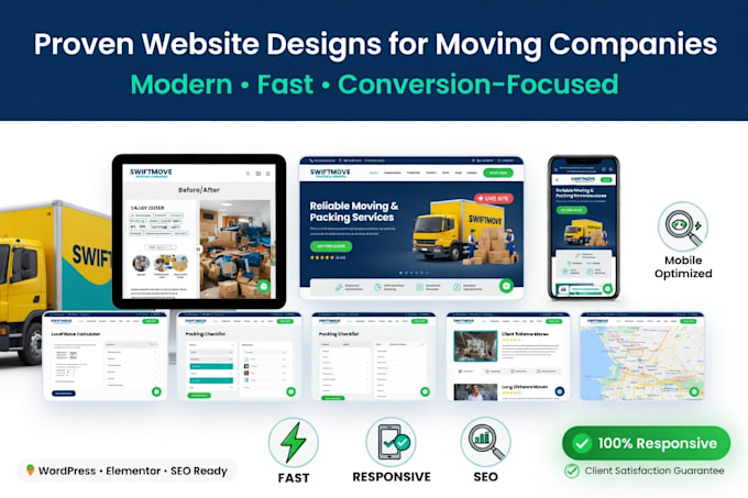 develop a responsive wordpress website for moving and packing services