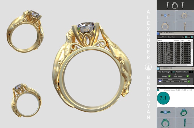 design any type of 3d cad jewelry as well as sculpt it