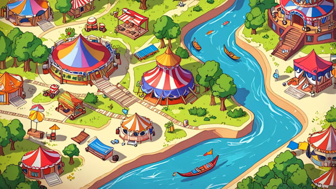 create a vector map illustration and event map
