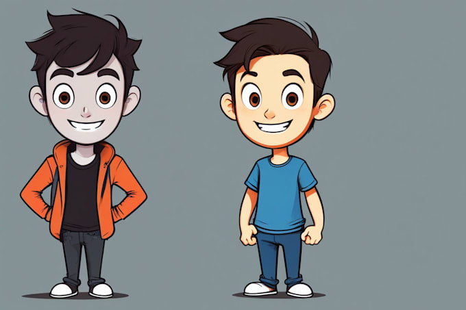 draw a vector 2d character, cartoon character
