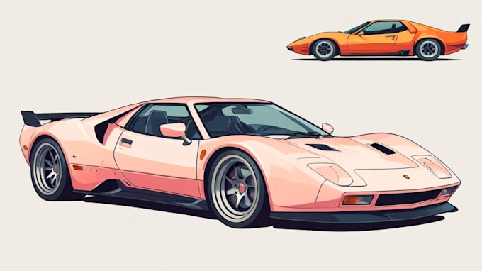 make amazing vector car portrait form your car
