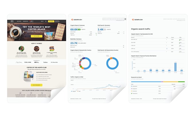 provide a comprehensive semrush report for analyzing SEO competitors