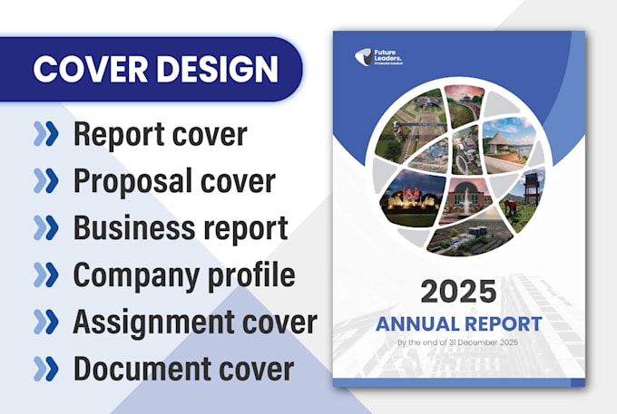 design custom report cover page, proposal cover, book cover, and layout