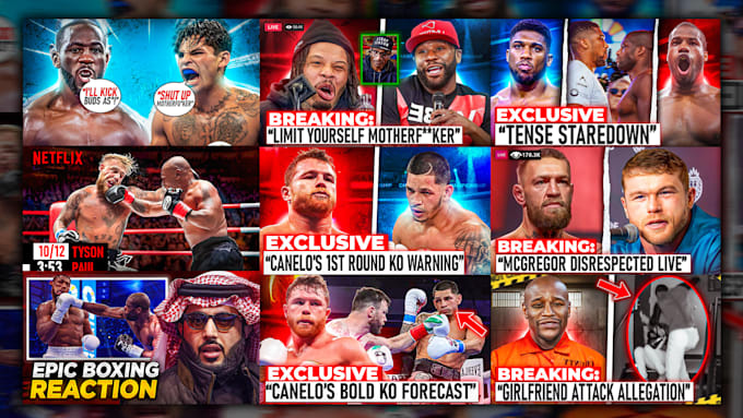 create all type niches wrestling thumbnails within 1 hour